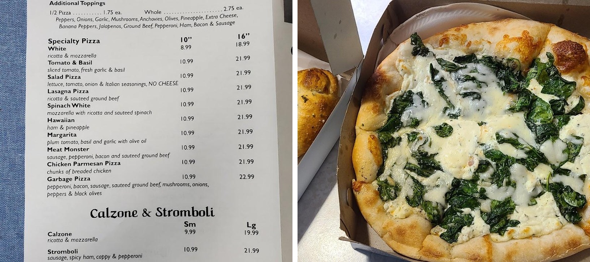 Gigi's Pizza and Pasta Menu
