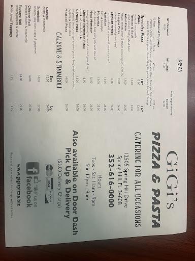 Gigi's Pizza and Pasta Menu image 9